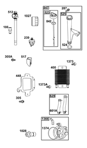 Lubrication Group Diagram and Parts List for 49T877-0035-G1 400000 - 699999 Briggs and Stratton Engine